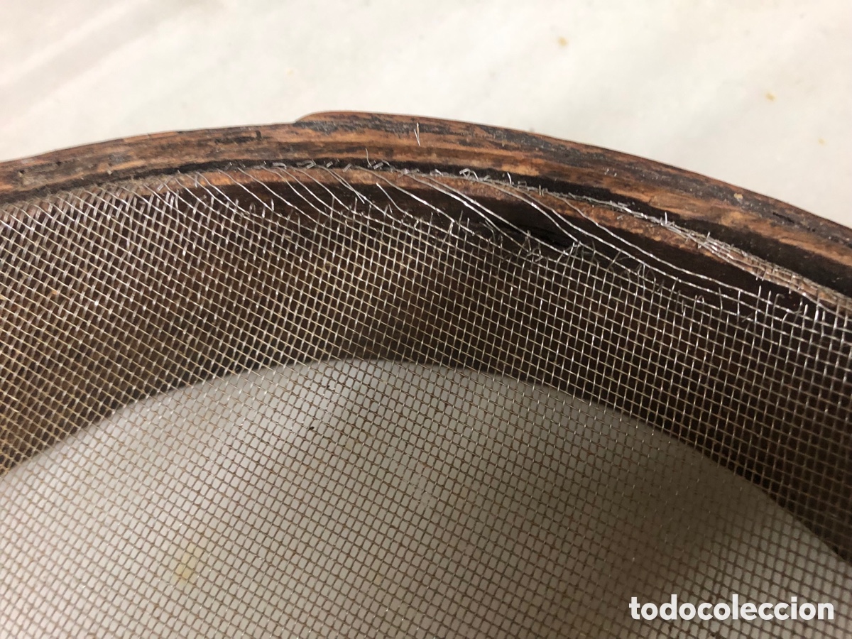 Antig&uuml;edades: Tamiz cedazo antiguo para almendra 40&Oslash; - Foto 8