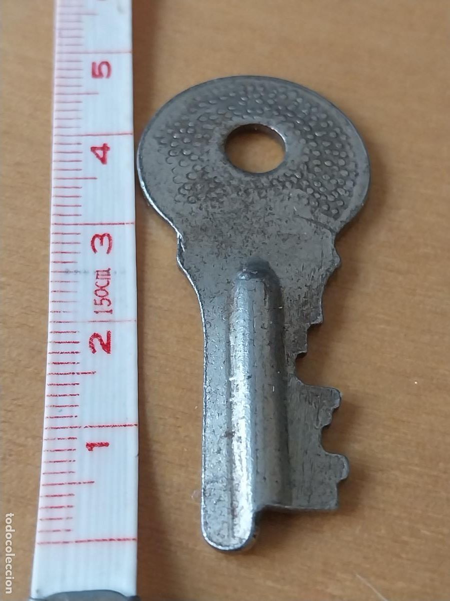 Antig&uuml;edades: LLAVE PLANA 5CMS LARGO CURIOSO CIFRADO - Foto 3
