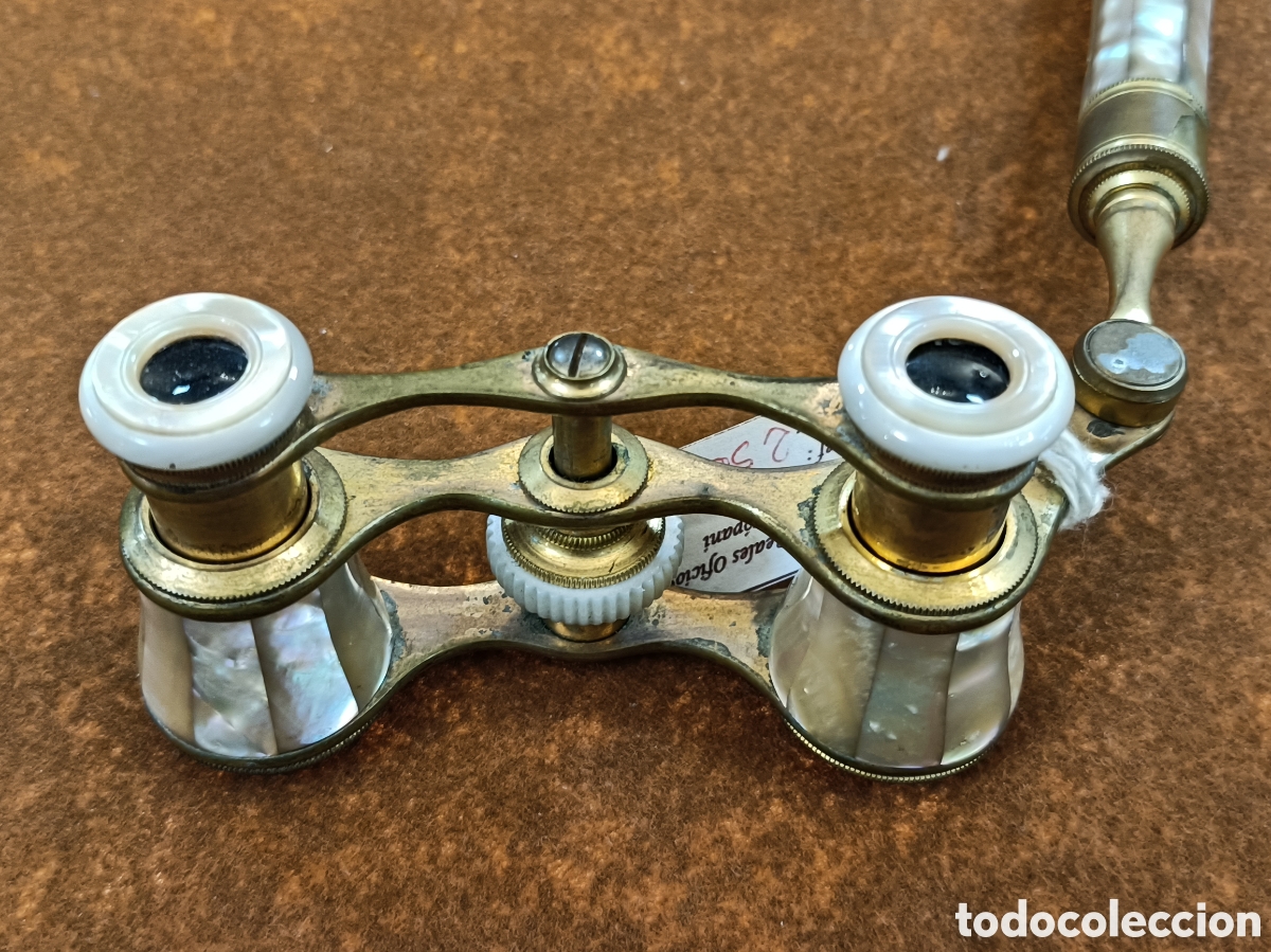 Antig&uuml;edades: ANTIGUOS BINOCULARES BRONCE Y N&Aacute;CAR A&Ntilde;O 1900. - Foto 6