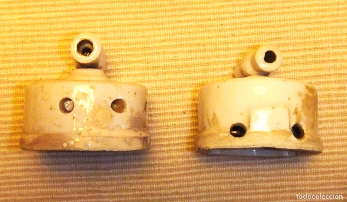 Antig&uuml;edades: 2 ANTIGUOS INTERRUPTORES DE PORCELANA - Foto 2