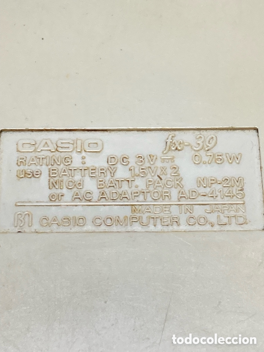 Antig&uuml;edades: Calculadora CASIO fx-39 Vintage funci&oacute;na /CL02 - Foto 5