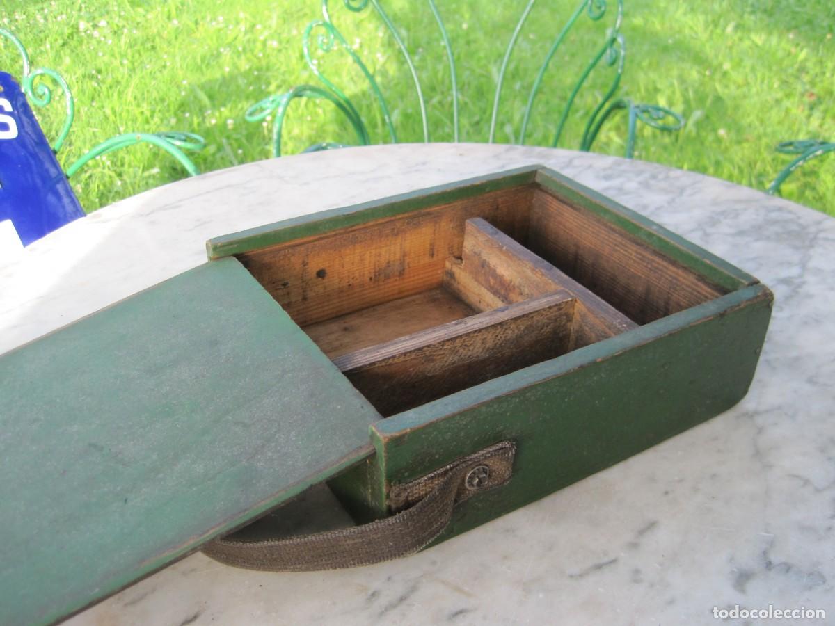 Antig&uuml;edades: CAJA DE MADERA CON COMPARTIMENTOS - CON ASA - HERRAMIENTAS - OFICIO - Foto 6