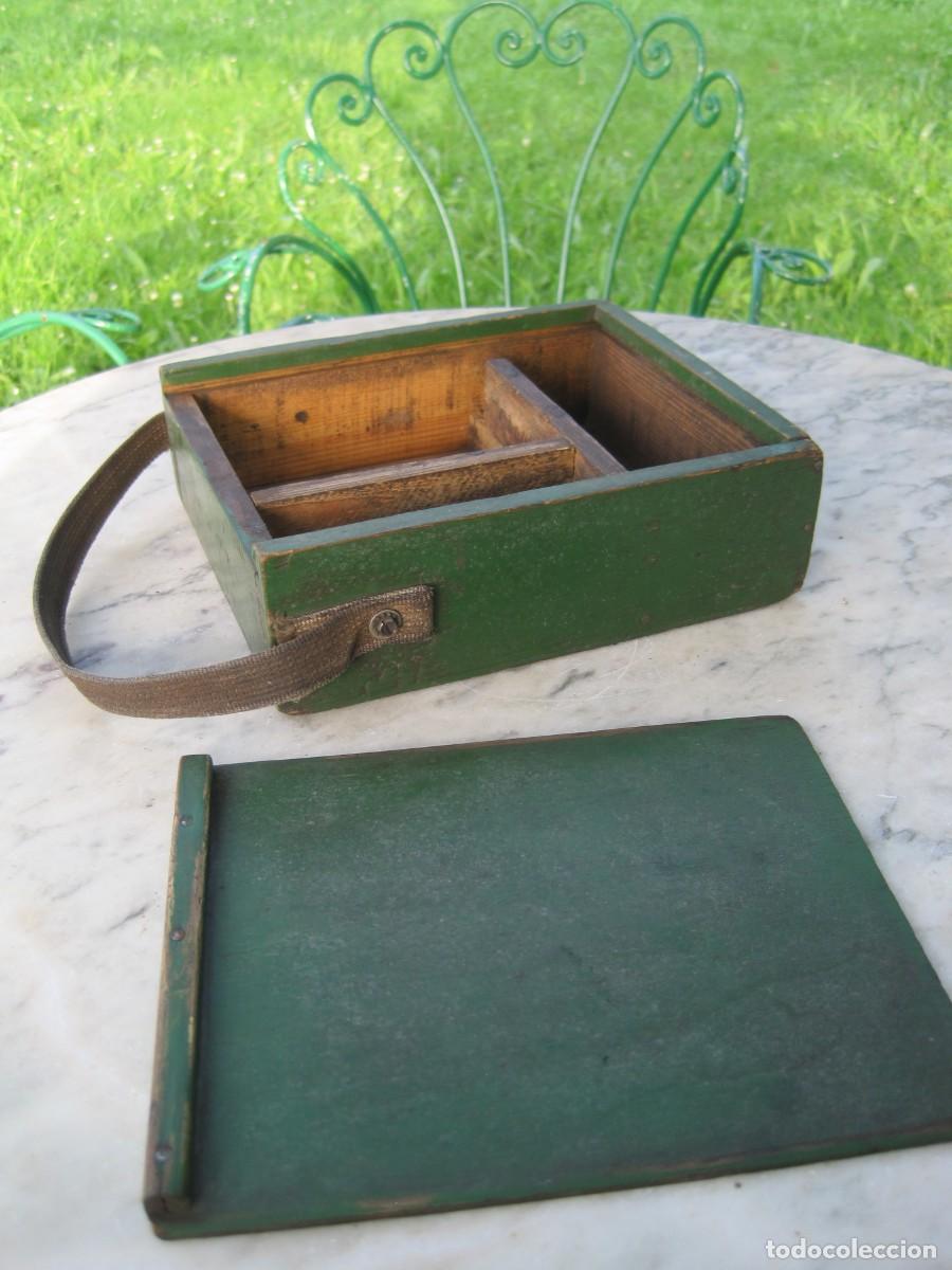 Antig&uuml;edades: CAJA DE MADERA CON COMPARTIMENTOS - CON ASA - HERRAMIENTAS - OFICIO - Foto 7