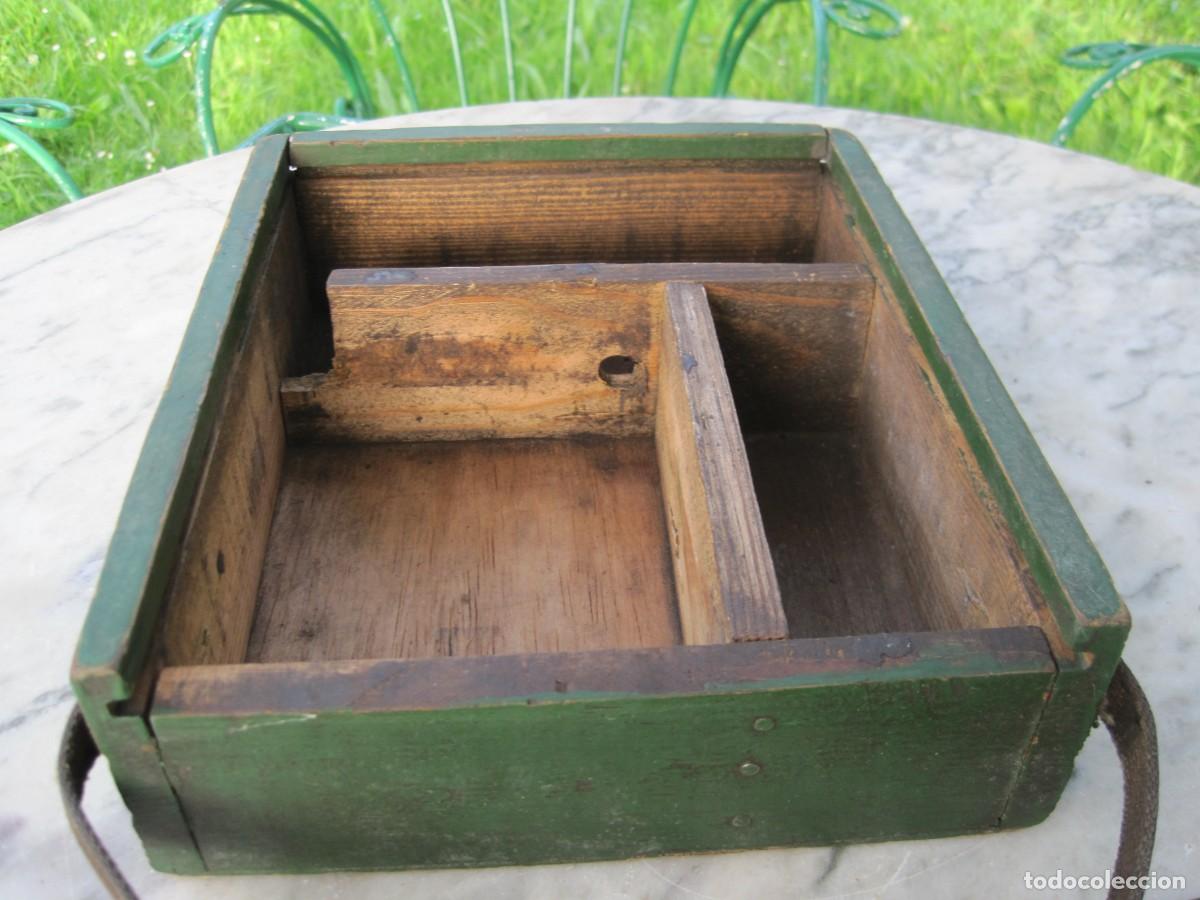 Antig&uuml;edades: CAJA DE MADERA CON COMPARTIMENTOS - CON ASA - HERRAMIENTAS - OFICIO - Foto 9