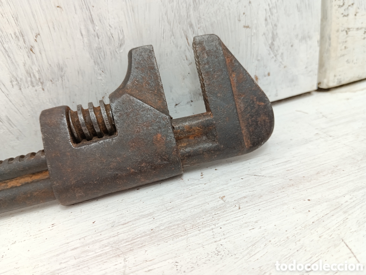 Antig&uuml;edades: ANTIGUA LLAVE INGLESA AJUSTABLE TUERCAS. HERRAMIENTAS. - Foto 3