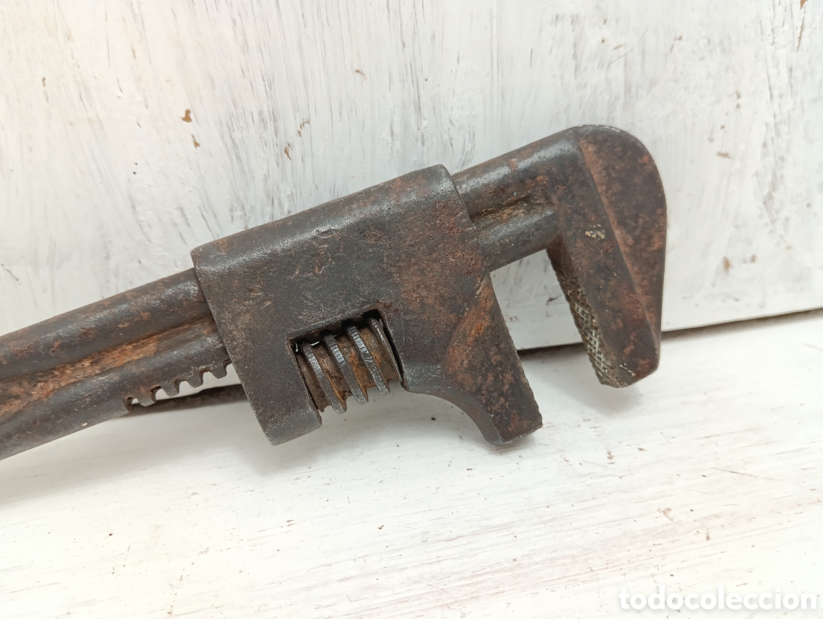 Antig&uuml;edades: ANTIGUA LLAVE INGLESA AJUSTABLE TUERCAS. HERRAMIENTAS. - Foto 12