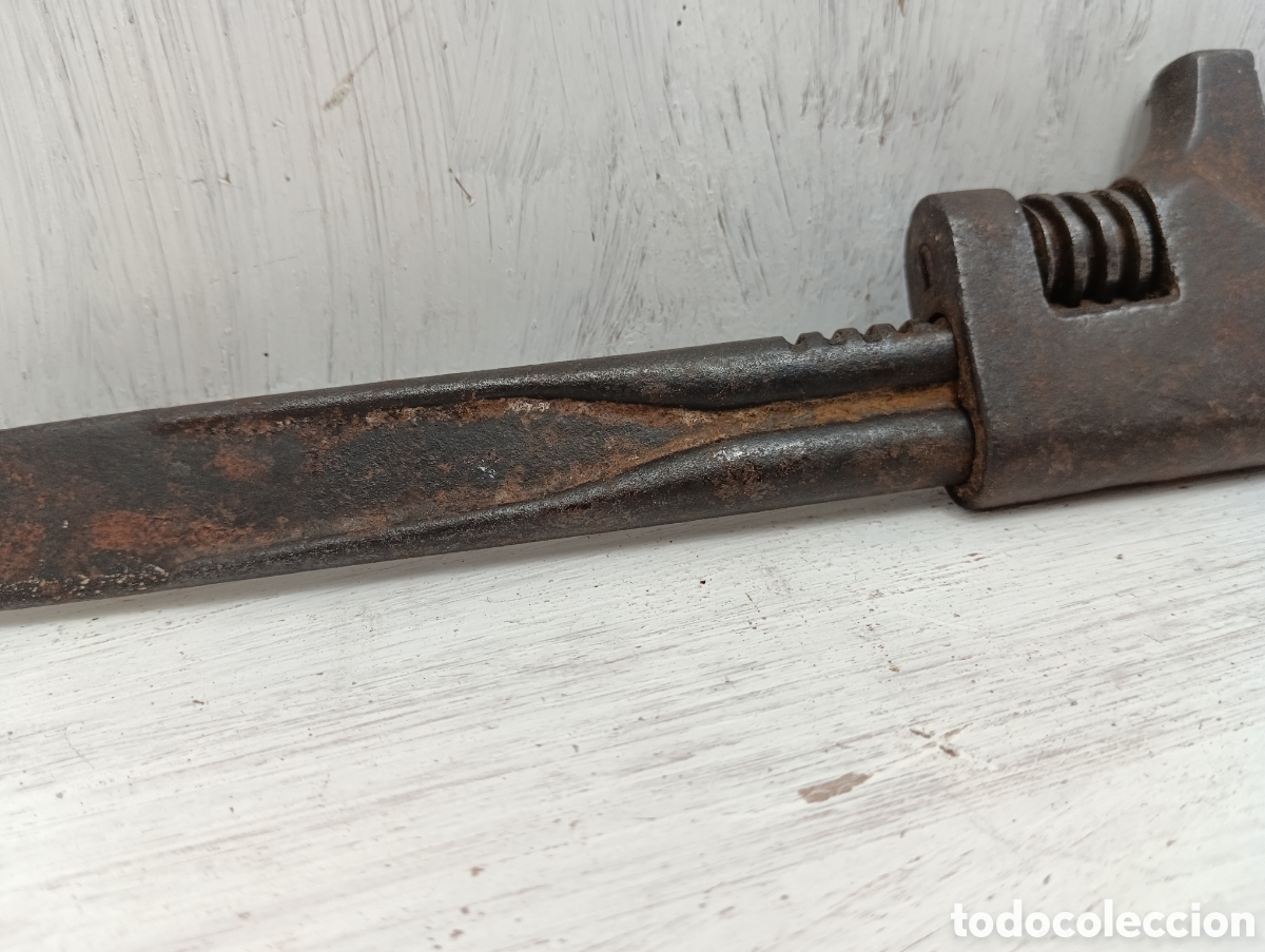 Antig&uuml;edades: ANTIGUA LLAVE INGLESA AJUSTABLE TUERCAS. HERRAMIENTAS. - Foto 13
