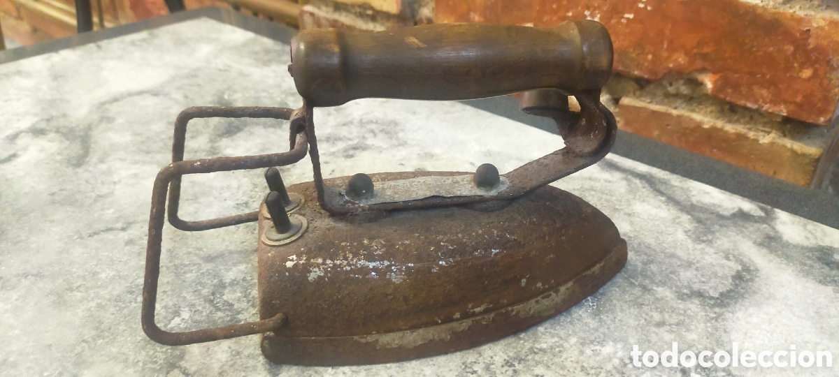 Antig&uuml;edades: Plancha francesa , mango madera - Foto 8