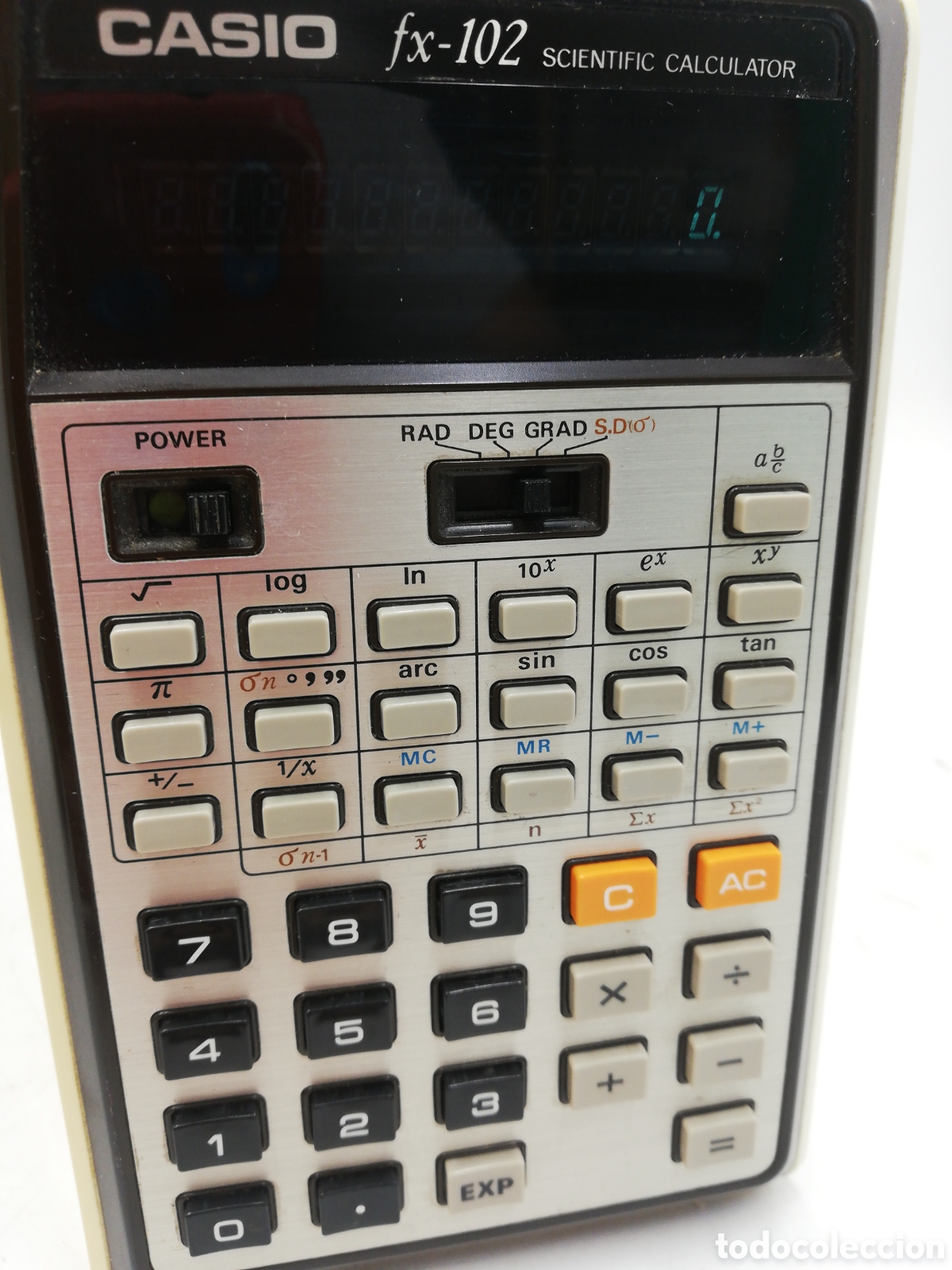 Antig&uuml;edades: Calculadora CASIO cient&iacute;fica. fx - 102 con funda. - Foto 6