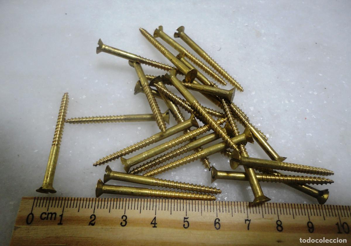Antig&uuml;edades: LOTE 25 TORNILLOS DE BRONCE NAVAL - Foto 1