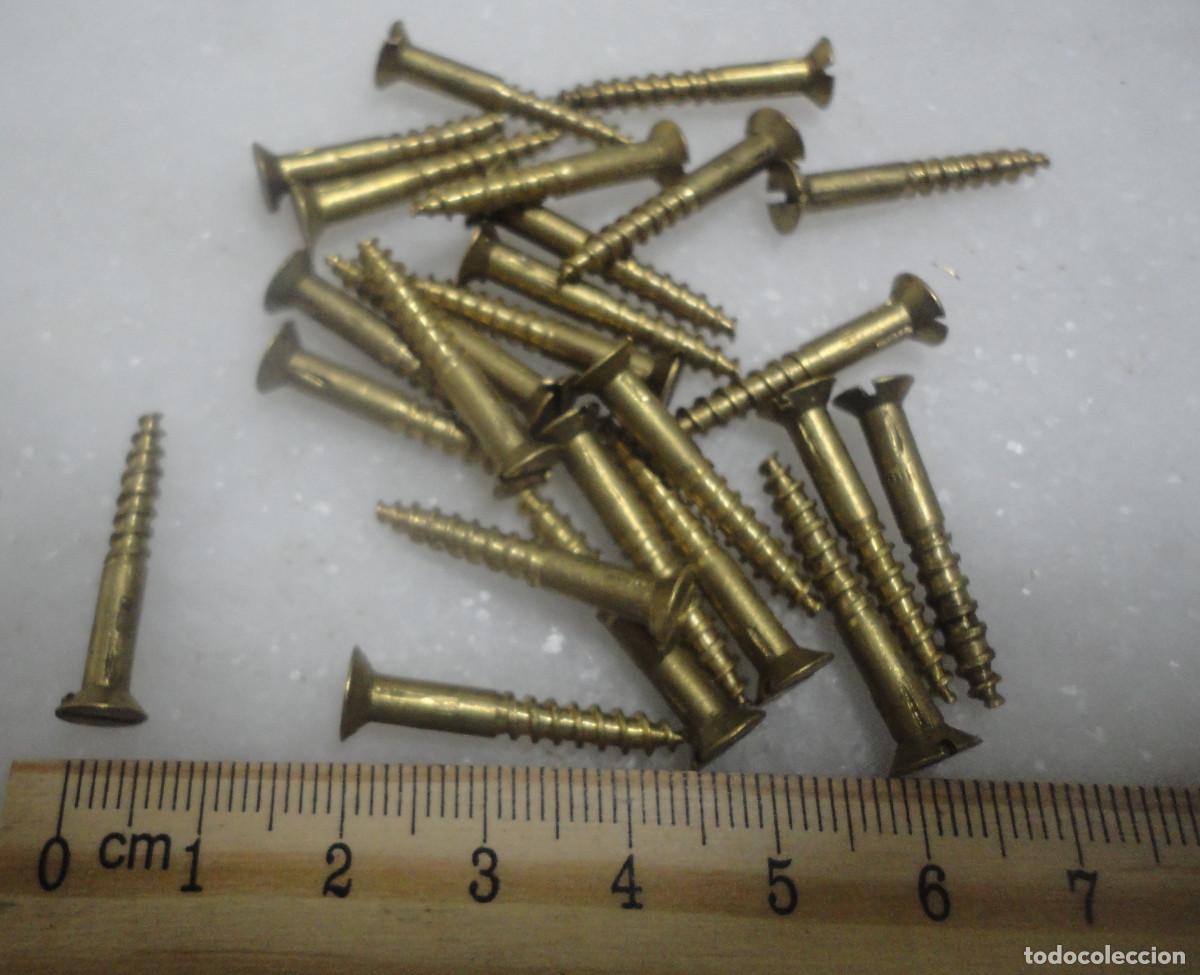 Antig&uuml;edades: LOTE 25 TORNILLOS DE BRONCE NAVAL - Foto 1