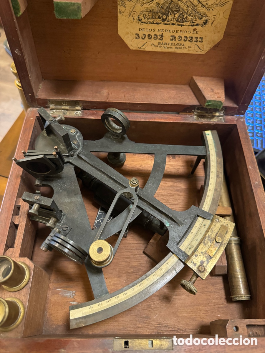 Antig&uuml;edades: Sextante con caja de madera - Foto 2