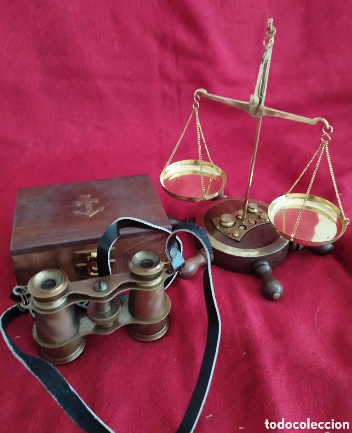 Antig&uuml;edades: Lote Prism&aacute;tico y Balanza Naval. - Foto 1