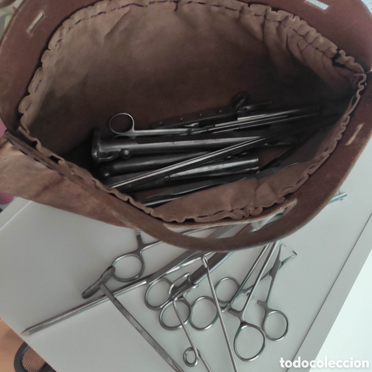 Antig&uuml;edades: BOLSA MALETIN CON INSTRUMENTAL MEDICO - Foto 3