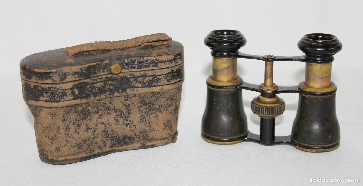 Antig&uuml;edades: Binoculares antiguos en su funda original - Foto 1