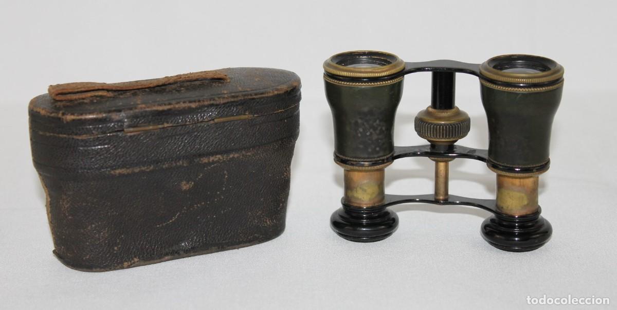Antig&uuml;edades: Binoculares antiguos en su funda original - Foto 2