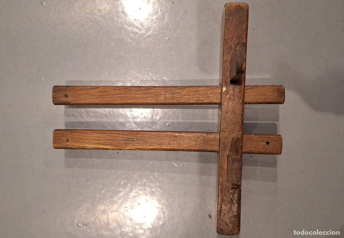 Antig&uuml;edades: SARGENTO DE CARPINTERO ANTIGUO DE DOBLE HUSILLO DE MADERA MACIZA - Foto 5