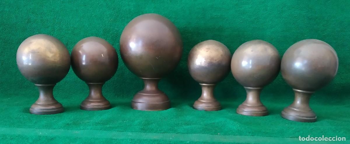 Antig&uuml;edades: SEIS POMOS ANTIGUOS BRONCE LATON. - Foto 1