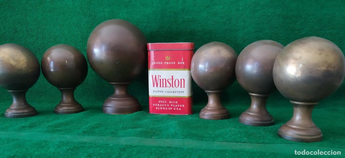 Antig&uuml;edades: SEIS POMOS ANTIGUOS BRONCE LATON. - Foto 3