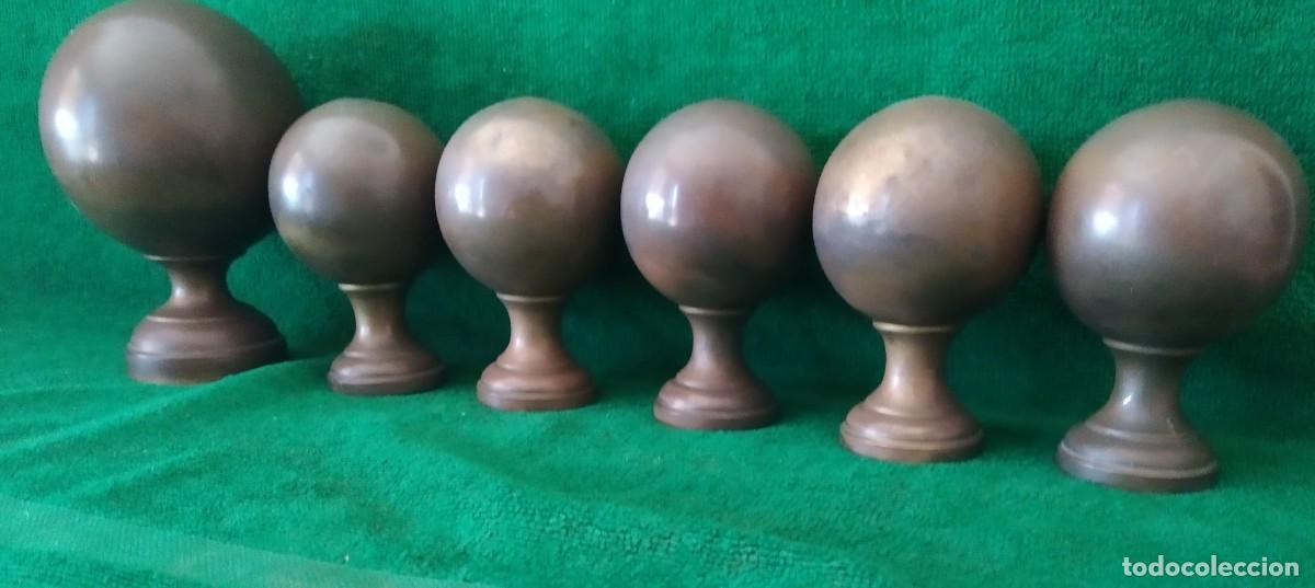 Antig&uuml;edades: SEIS POMOS ANTIGUOS BRONCE LATON. - Foto 13