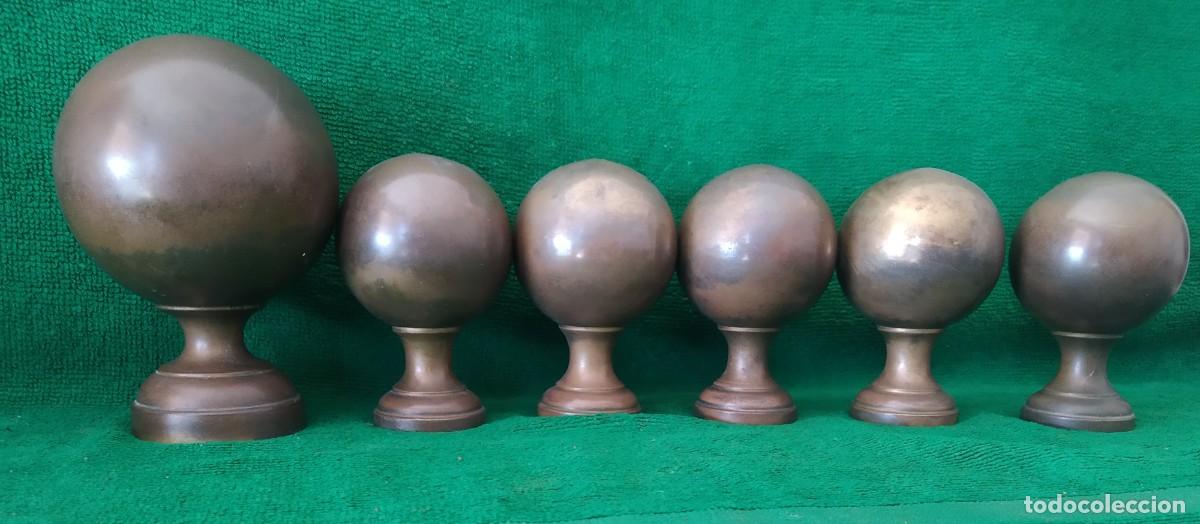 Antig&uuml;edades: SEIS POMOS ANTIGUOS BRONCE LATON. - Foto 14