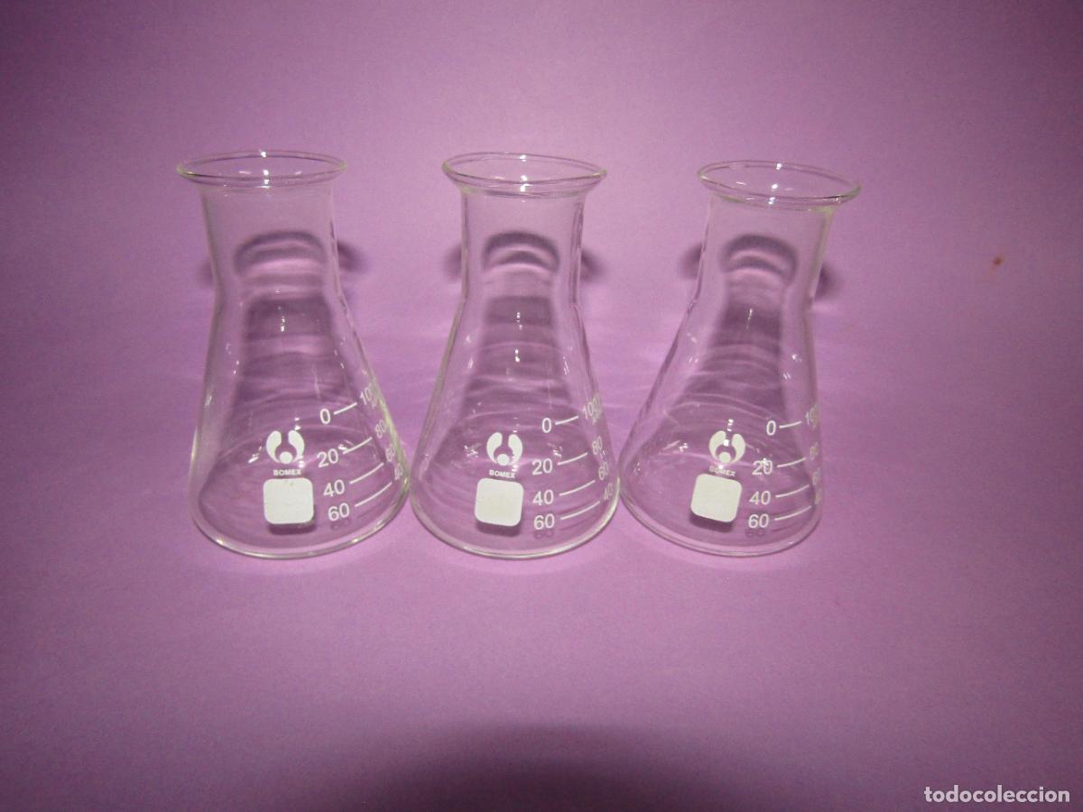 Antig&uuml;edades: Lote conjunto de 3 Matraces de BOMEX 100 ml. - Foto 3
