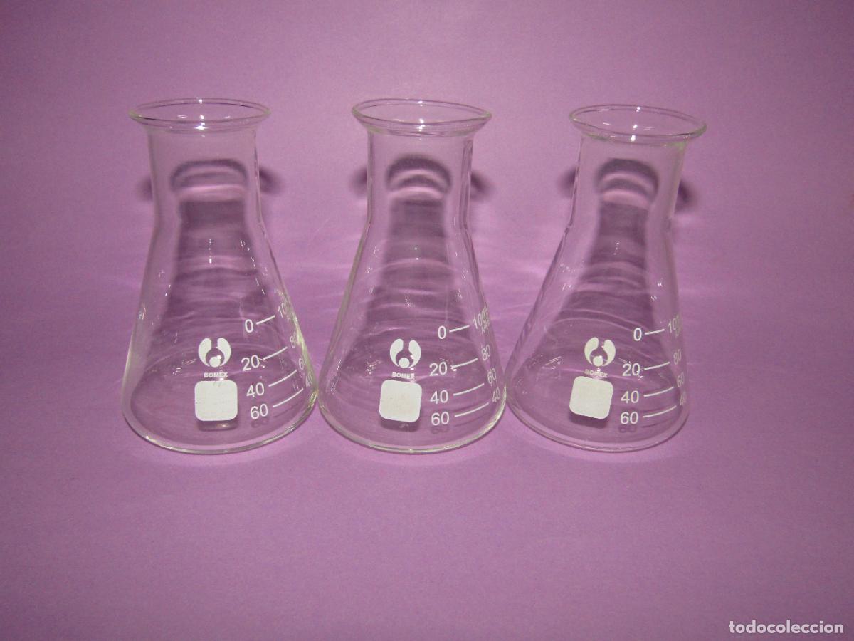 Antig&uuml;edades: Lote conjunto de 3 Matraces de BOMEX 100 ml. - Foto 1