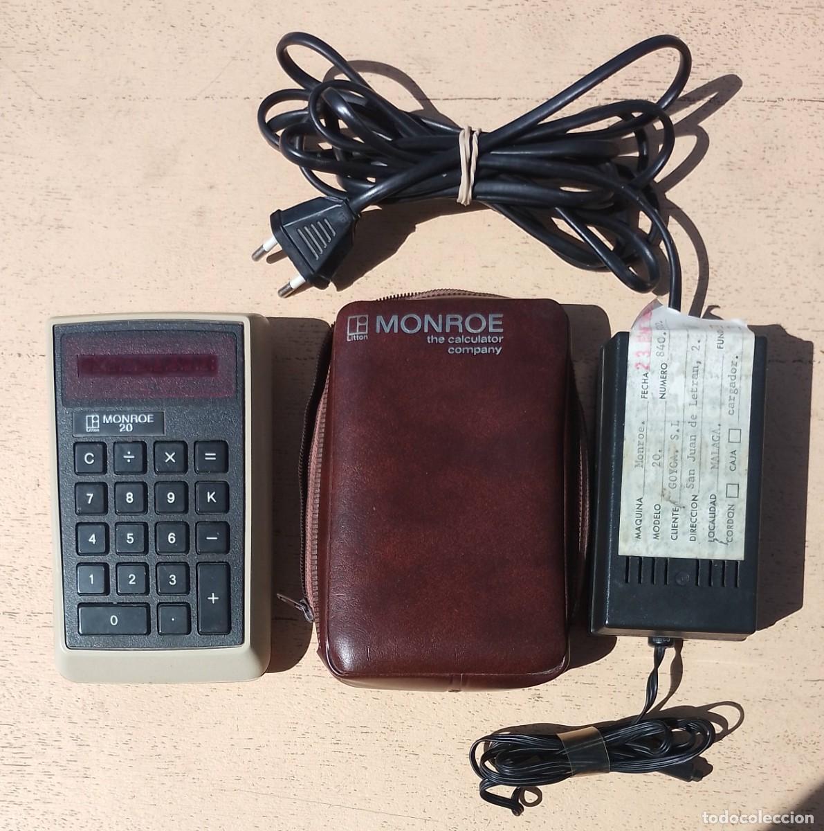 Antig&uuml;edades: Calculadora Monroe Modelo 20, con Funda y Cargador - Foto 2