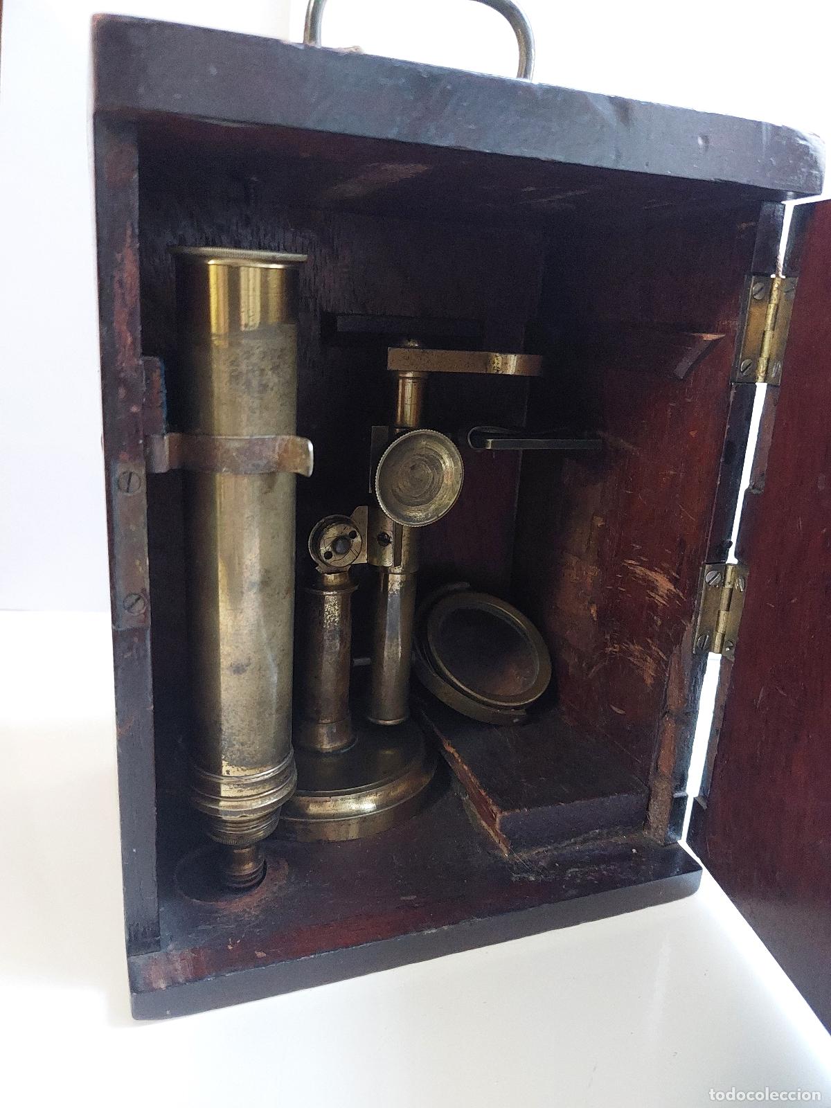 Antig&uuml;edades: Microscopio ingl&eacute;s en caja de madera de caoba - Ca.1840 - Foto 11