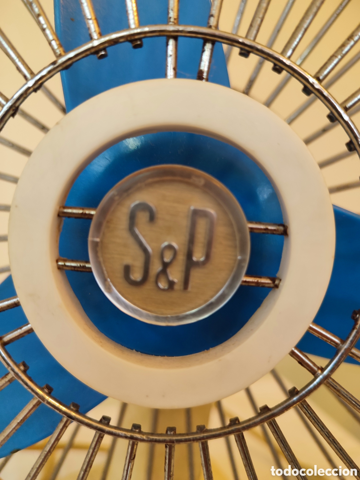 Antig&uuml;edades: Ventilador S&P vintage azul - Foto 2