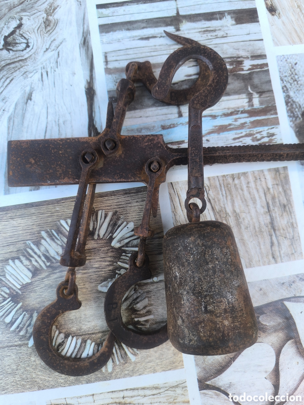Antig&uuml;edades: Balanza romana m&aacute;ximo 80kg - Foto 2
