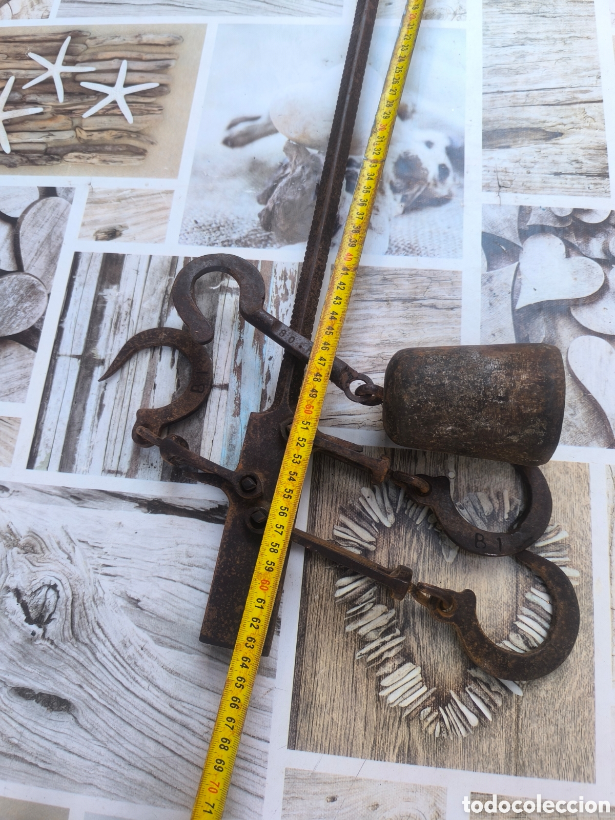 Antig&uuml;edades: Balanza romana m&aacute;ximo 80kg - Foto 4