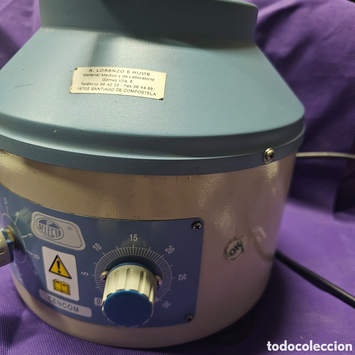Antig&uuml;edades: CENTRIFUGADORA DE LABORATORIO SELECTA CENCOM FUNCIONANDO - Foto 3