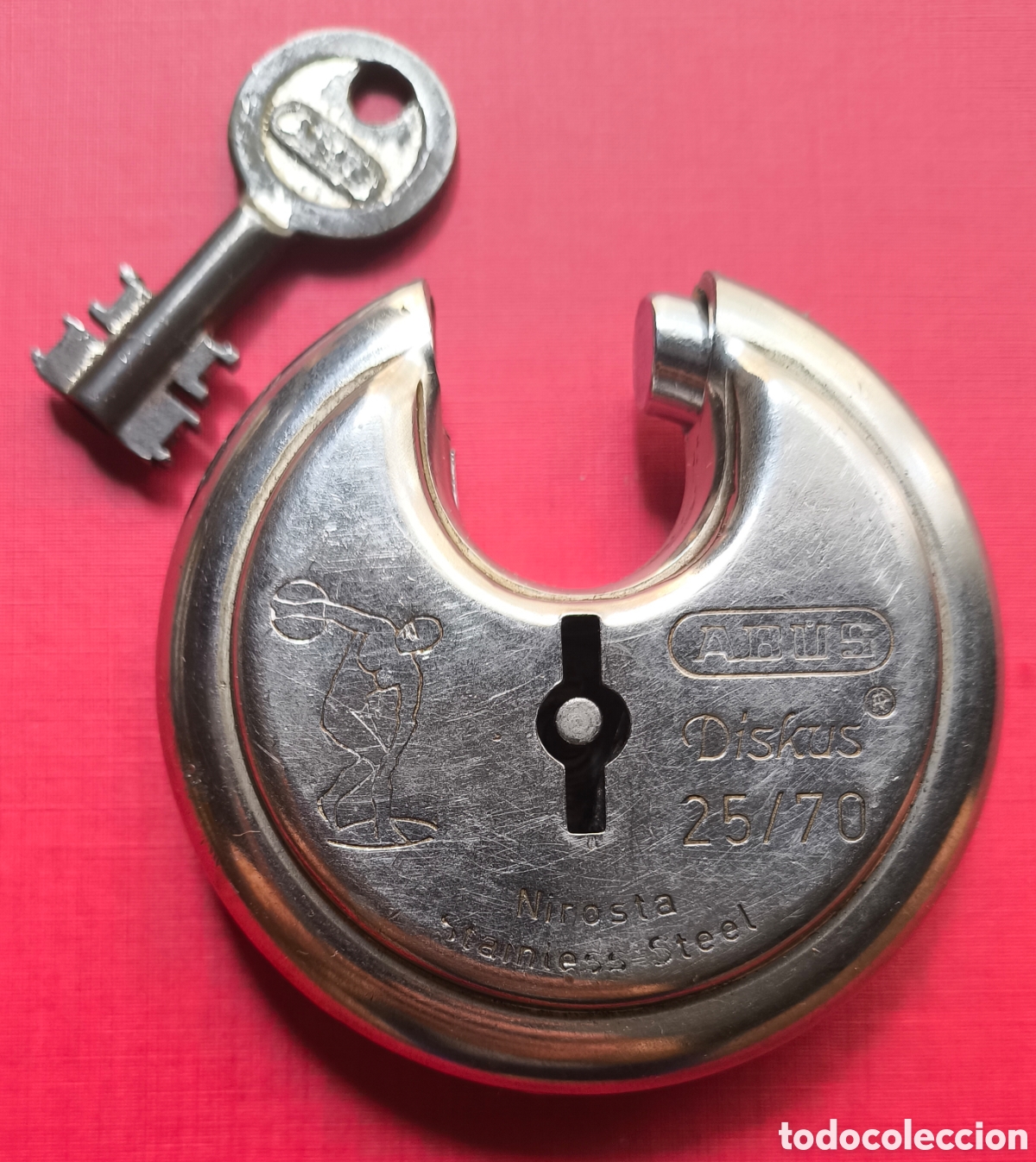Antig&uuml;edades: CANDADO PADLOCK ABUS DISKUS 25/70 MADE IN GERMANY C. 1970 - Foto 2