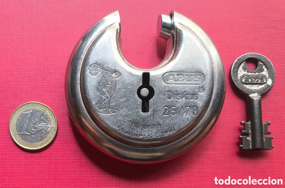 Antig&uuml;edades: CANDADO PADLOCK ABUS DISKUS 25/70 MADE IN GERMANY C. 1970 - Foto 5