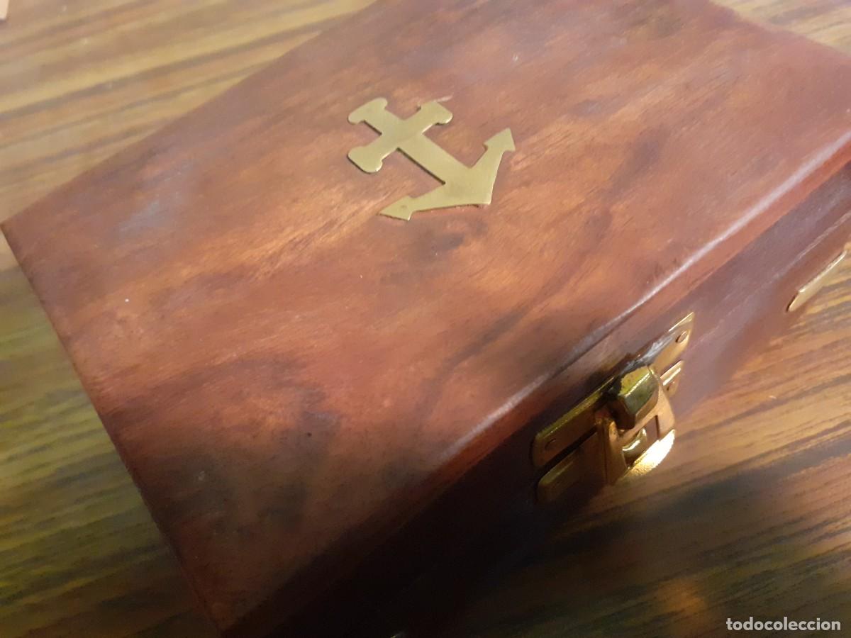 Antig&uuml;edades: Prismaticos lat&oacute;n con estuche - Foto 3