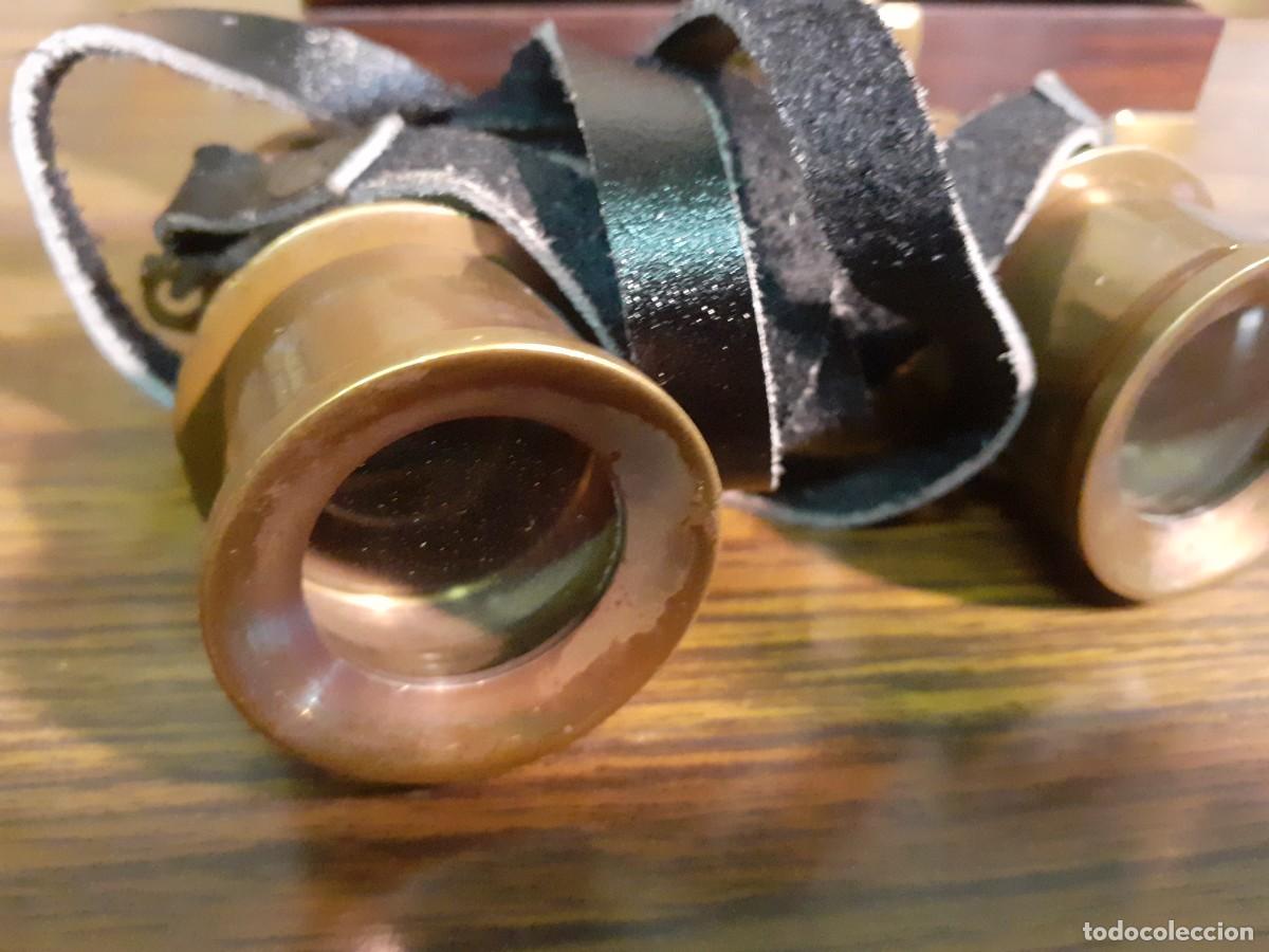 Antig&uuml;edades: Prismaticos lat&oacute;n con estuche - Foto 4