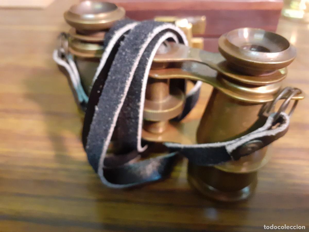 Antig&uuml;edades: Prismaticos lat&oacute;n con estuche - Foto 5