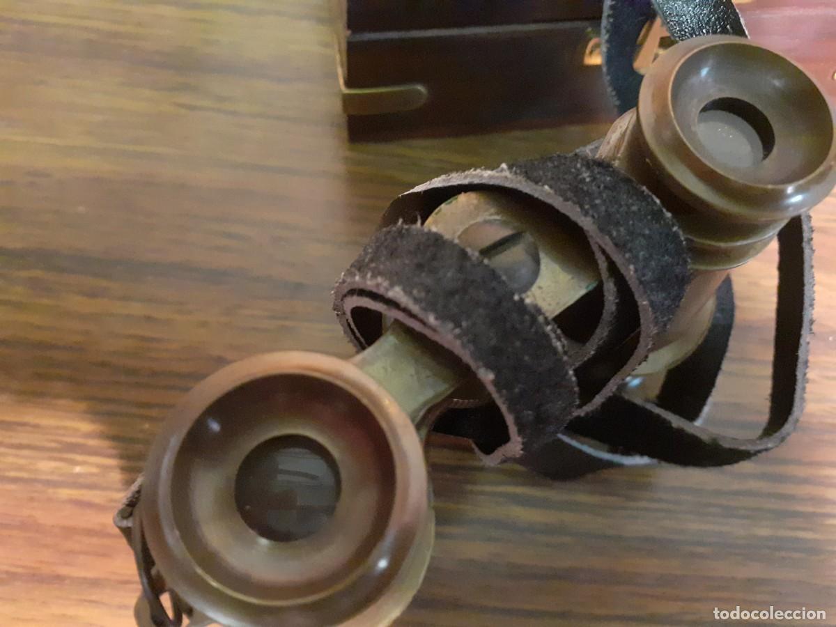 Antig&uuml;edades: Prismaticos lat&oacute;n con estuche - Foto 6