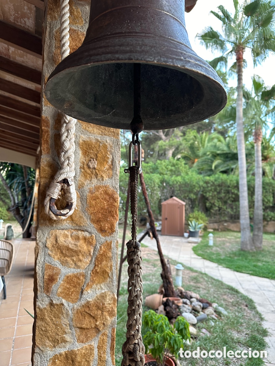 Antig&uuml;edades: Gran campana bronce antigua . - Foto 2