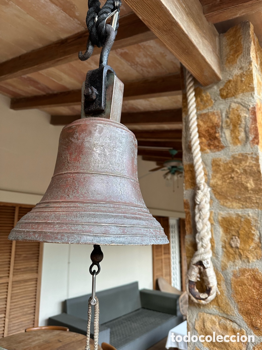 Antig&uuml;edades: Gran campana bronce antigua . - Foto 4
