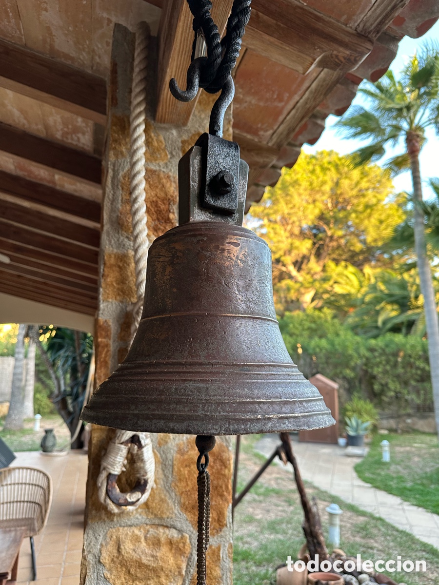 Antig&uuml;edades: Gran campana bronce antigua . - Foto 10
