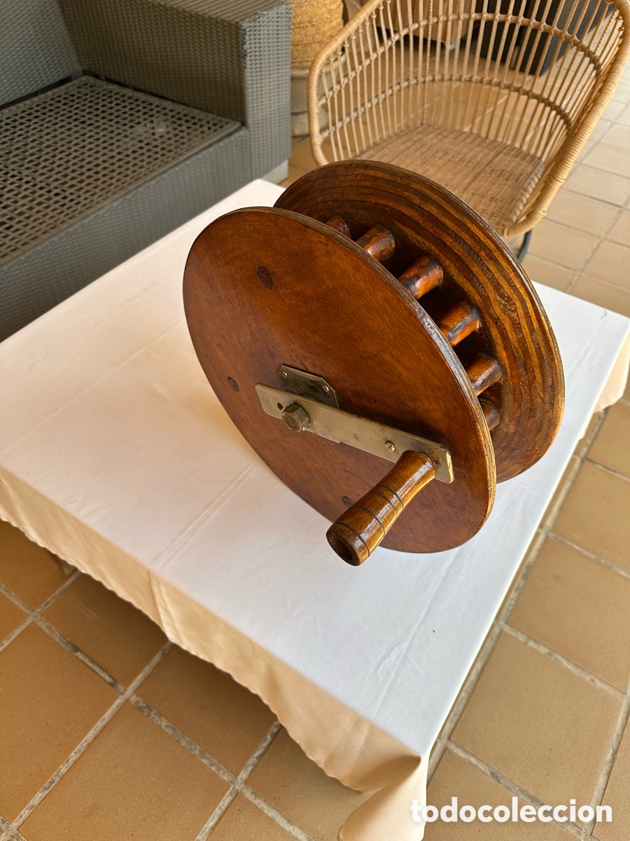 Antig&uuml;edades: Rueda carrete currican madera. - Foto 2