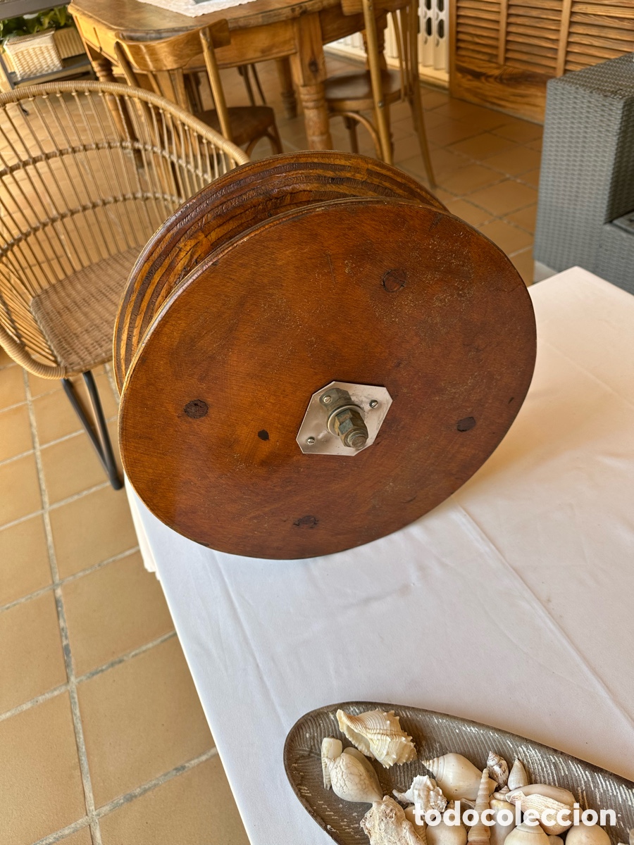 Antig&uuml;edades: Rueda carrete currican madera. - Foto 3
