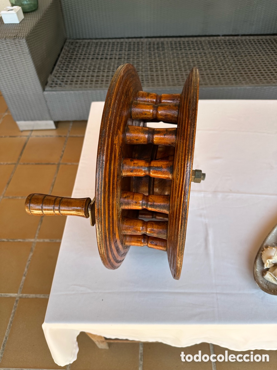 Antig&uuml;edades: Rueda carrete currican madera. - Foto 4