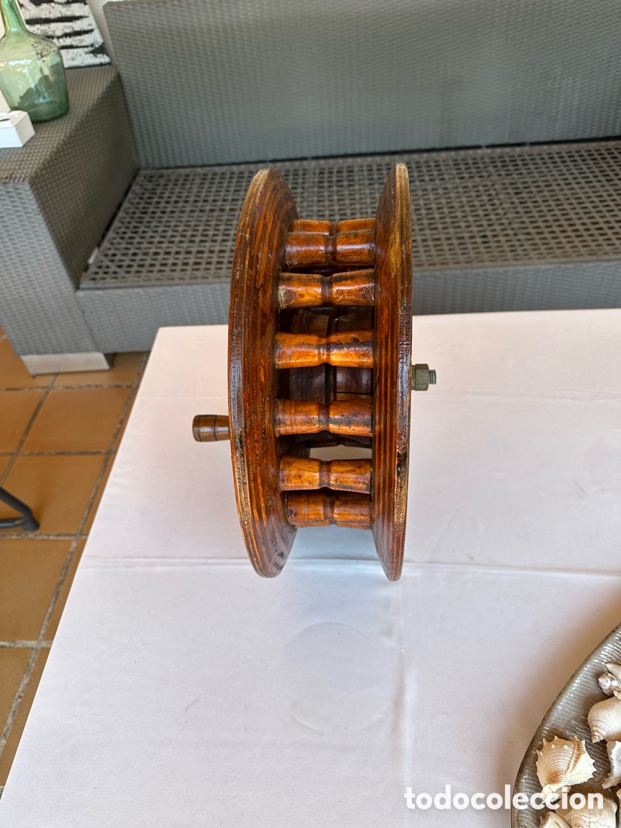 Antig&uuml;edades: Rueda carrete currican madera. - Foto 12