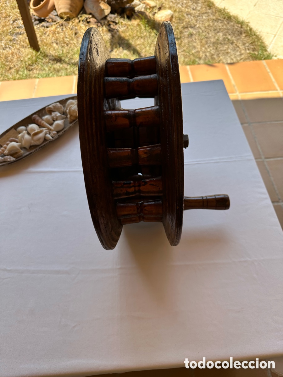 Antig&uuml;edades: Rueda carrete currican madera. - Foto 14