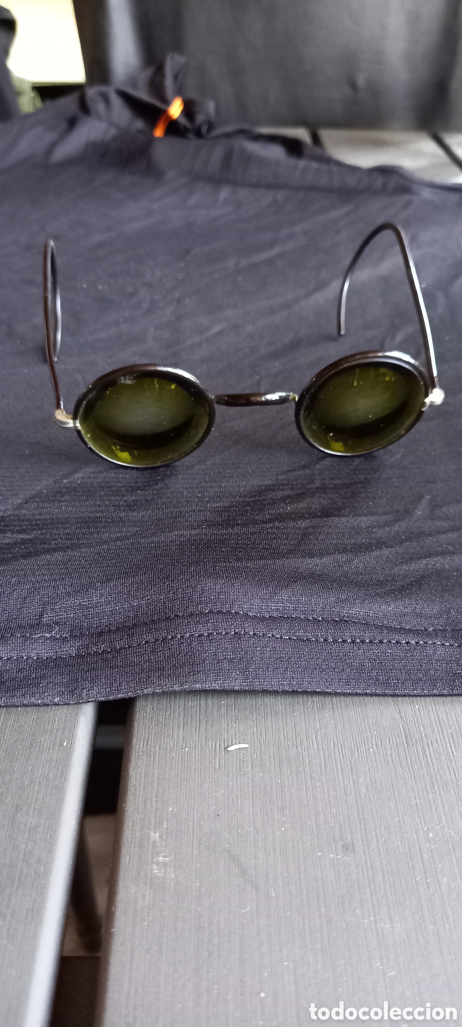 Antig&uuml;edades: GAFAS ANTIGUAS CRISTAL VERDE - Foto 2
