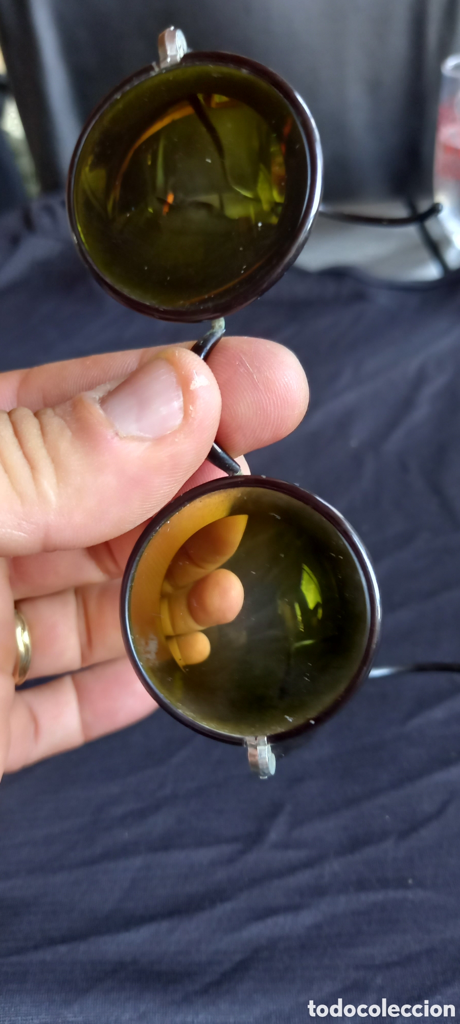 Antig&uuml;edades: GAFAS ANTIGUAS CRISTAL VERDE - Foto 3