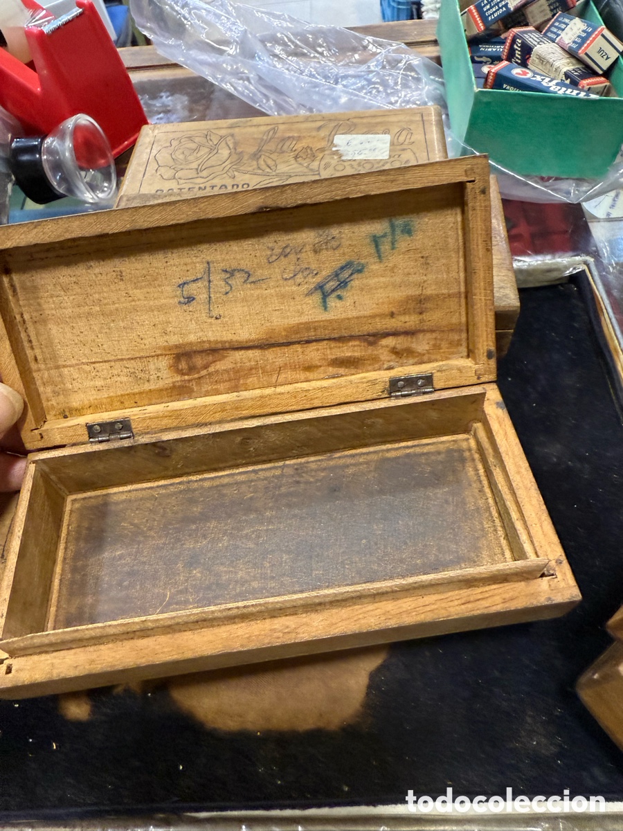 Antig&uuml;edades: Lote de cajas de madera de cuchillas de afeitar marca la rosa - Foto 6
